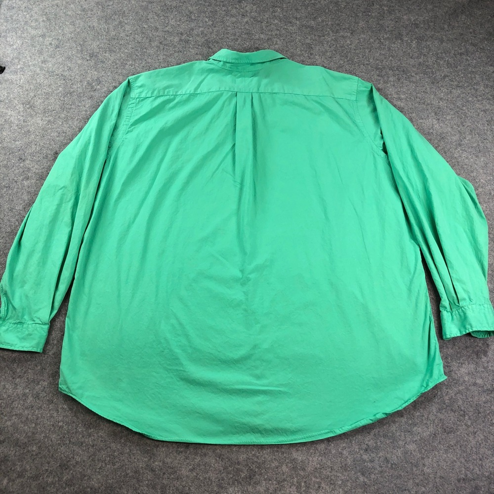 Ralph Lauren Mens Button Up Shirt 3XLT Feather Weight Twill Green Long Sleeve - Picture 5 of 12